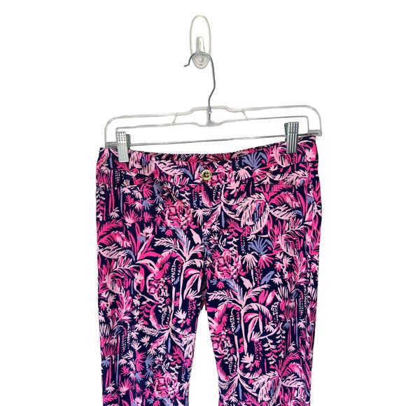 Lilly Pulitzer Navy Pink Resort Swing of Things Kelly Skinny Ankle Pant Size 2 - Picture 4 of 12